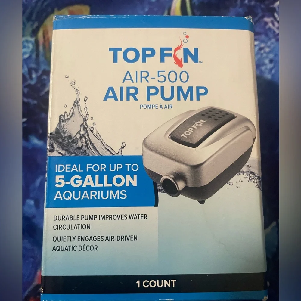 Top Fin Air-500 Air Pump for Up to 5-gallon Aquariums TF-18-205600 NEW